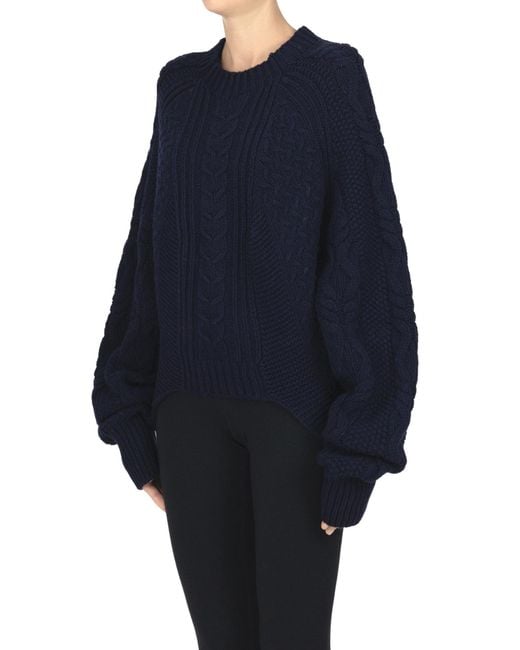 Dondup Blue Chunky Woven Knit Pullover