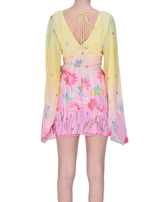 Blugirl Blumarine Pink Flower Print Mini Dress