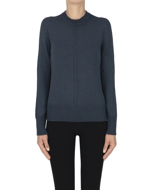 Alpha Studio Blue Merino Wool Pullover