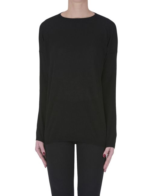 Pullover in cotone di Aragona in Black