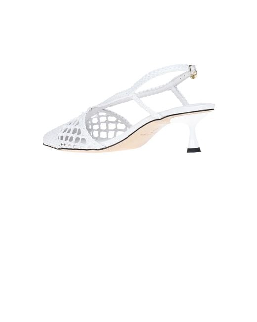 STUDIO AMELIA White Lexus Slingback Pumps