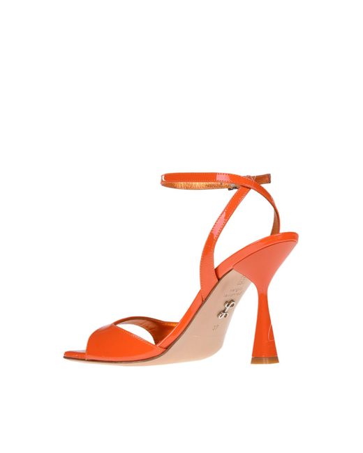 Sergio Levantesi Orange Tania Patent Leather Sandals