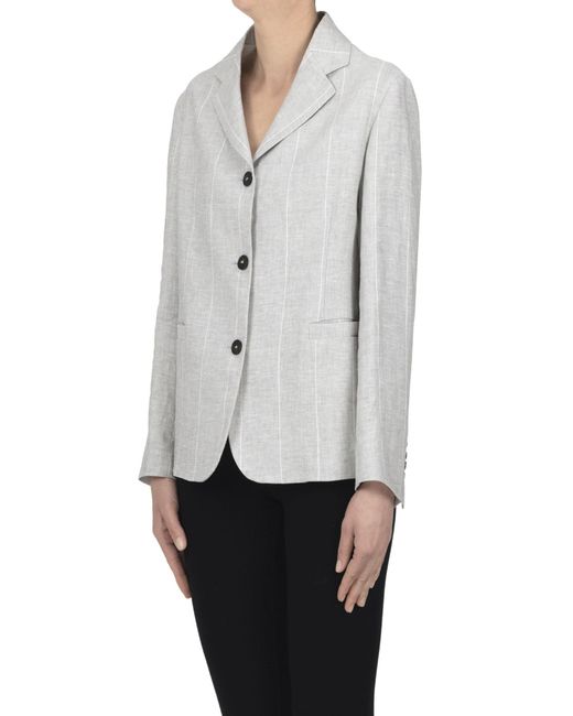 Slowear Gray Pinstriped Blazer