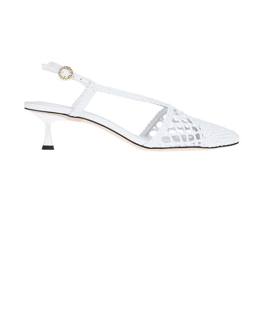 STUDIO AMELIA White Lexus Slingback Pumps
