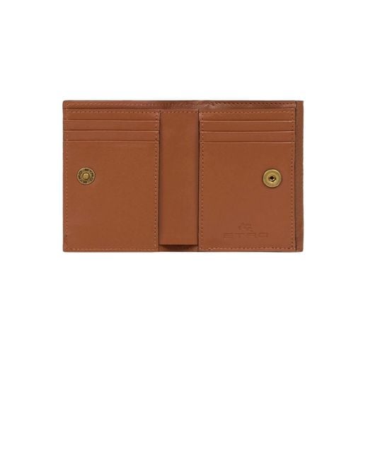 Etro Brown Leather Mini Wallet