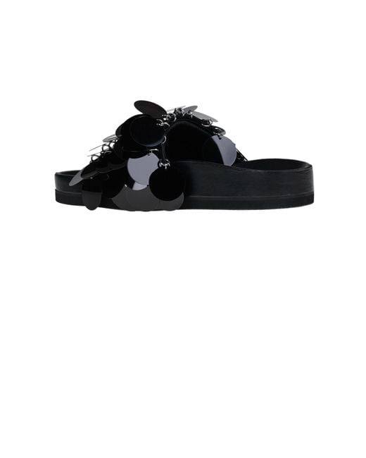 Rabanne Black Sparkle Slides