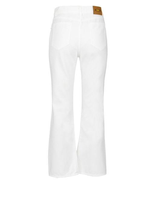 Aspesi White Cropped Bootcut Jeans