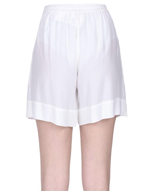 P.A.R.O.S.H. White Silk Shorts