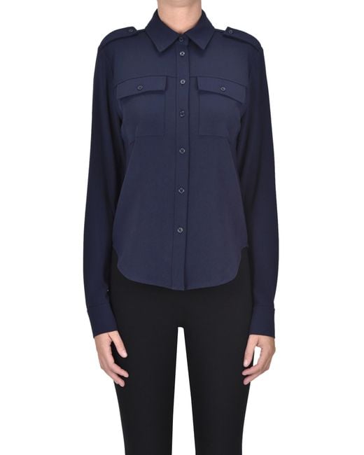 MICHAEL Michael Kors Blue Structured Crepè Shirt