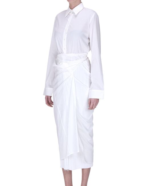 Malloni White Wrap Shirt Dress