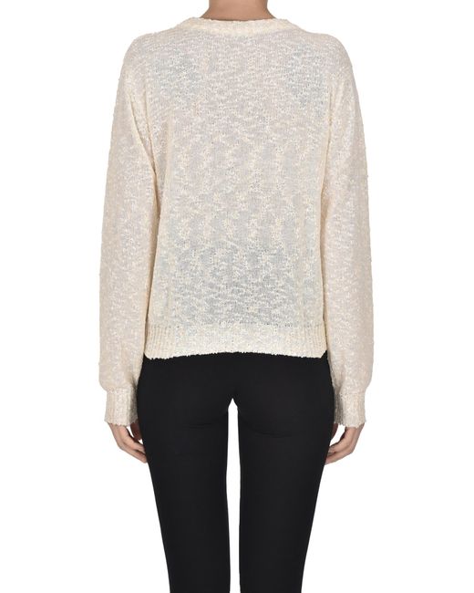 Aspesi White Textured Knit Pullover