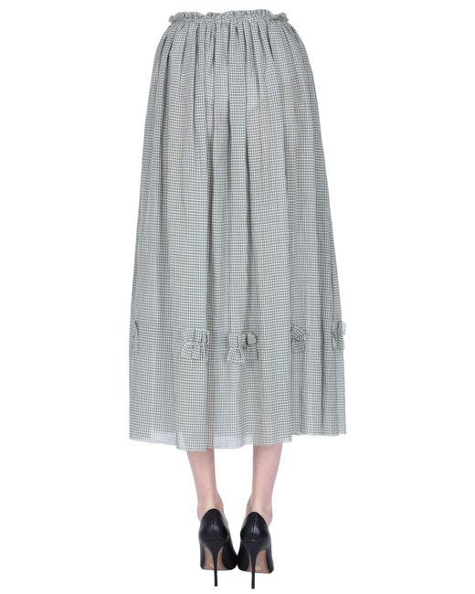 Balia 8.22 Gray Micro Vichy Print Skirt