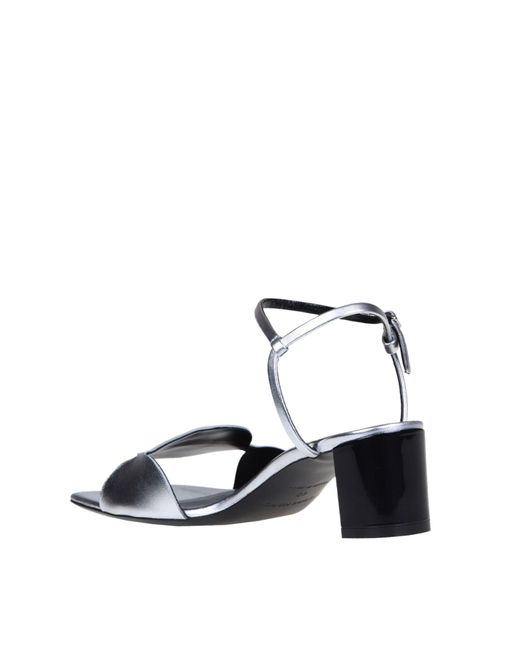 Pierre Hardy White Metallic Effect Leather Sandals