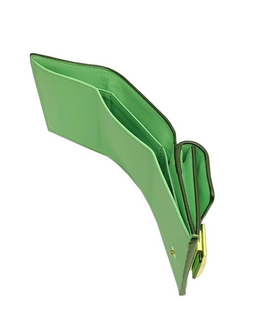 Fendi Green Micro Trifold Nappa Matisse Wallet