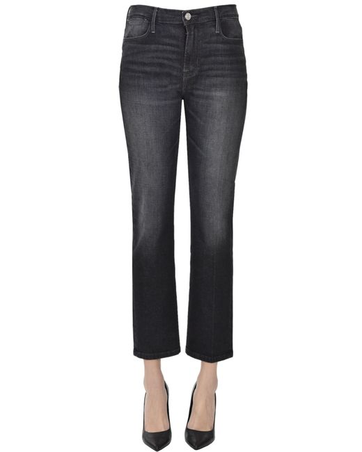FRAME Le High Straight Jeans in Gray Lyst