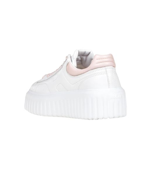 Hogan White H-stripes Allacciato H Leather Sneakers