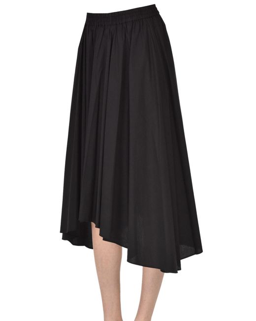 MICHAEL Michael Kors Black Pleated Cotton Skirt