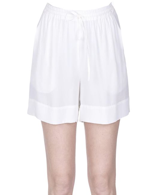 P.A.R.O.S.H. White Silk Shorts