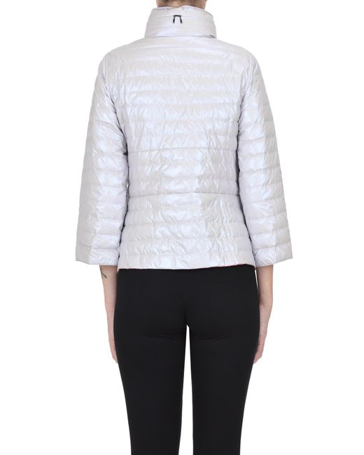 Diego M White Reversible Lightweight Down Jacket