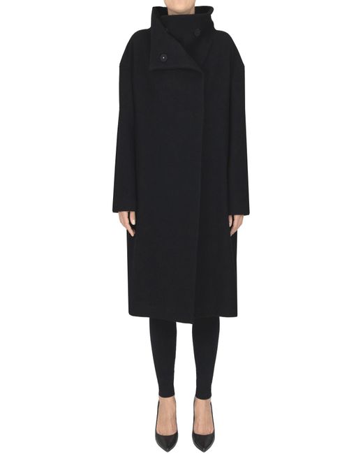 Dondup Black Double-breasted Coat
