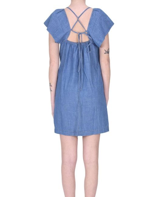 Vanessa Bruno Blue Denim Effect Cotton Dress