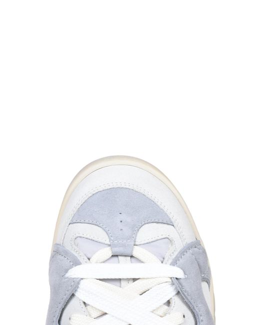 Santha White Suede Sneakers With Nylon Inserts