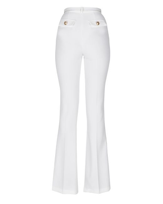 Elisabetta Franchi White Flared Leg Trousers
