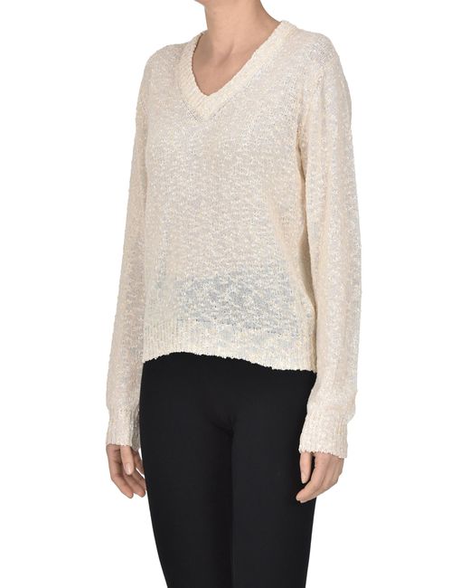 Aspesi White Textured Knit Pullover
