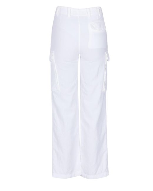 Nili Lotan White Cargo Trousers