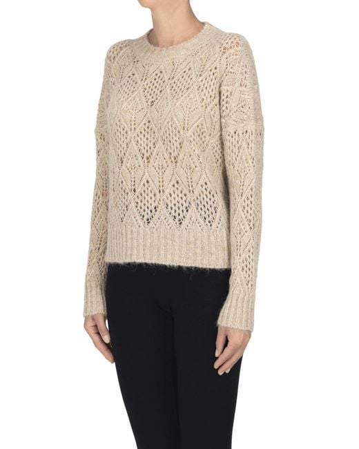 D.exterior Blue Open Knit Pullover