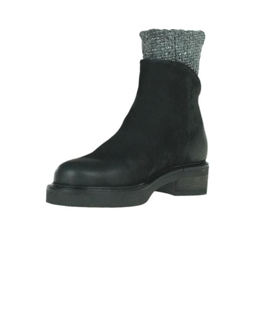Patrizia Bonfanti Black Yoyo Wool Ankle Boots