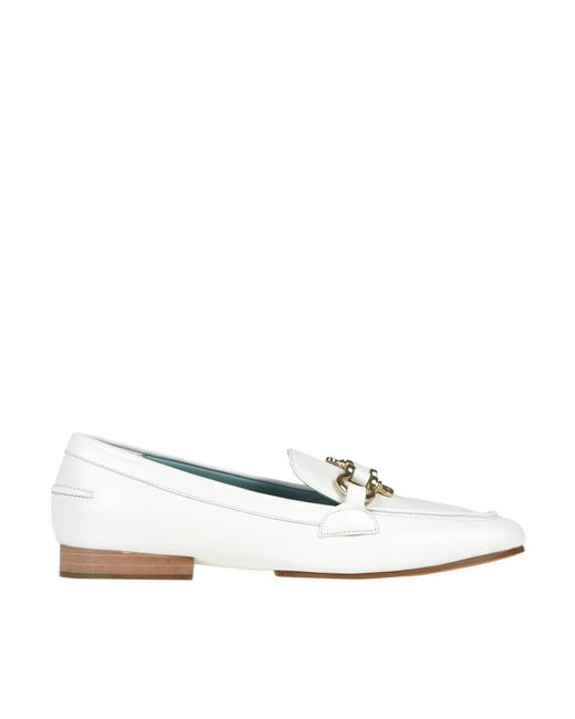 Paola D'arcano White Leather Mocassins