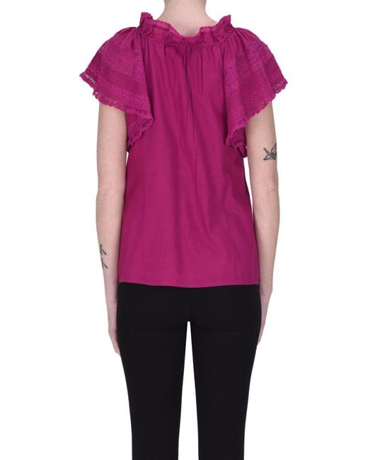 Vanessa Bruno Pink Embroidered Blouse