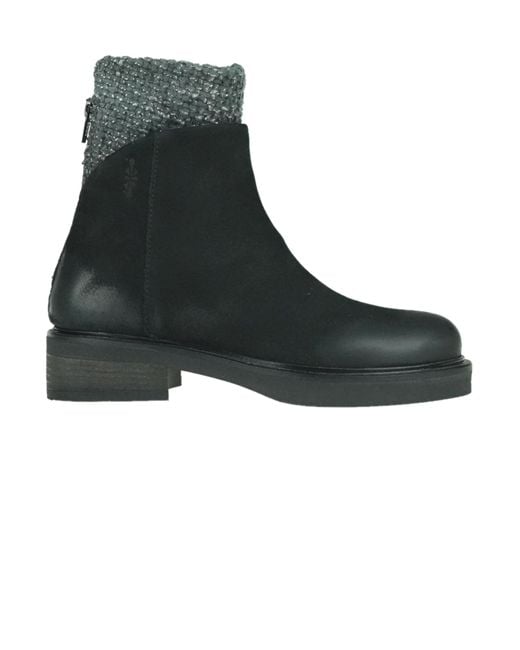 Patrizia Bonfanti Black Yoyo Wool Ankle Boots
