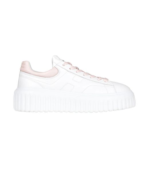 Hogan White H-stripes Allacciato H Leather Sneakers