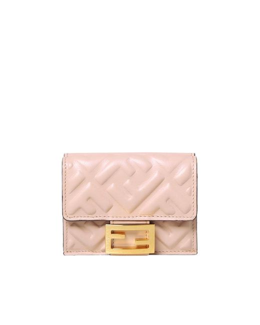 Fendi Pink Micro Trifold Nappa Matisse Wallet