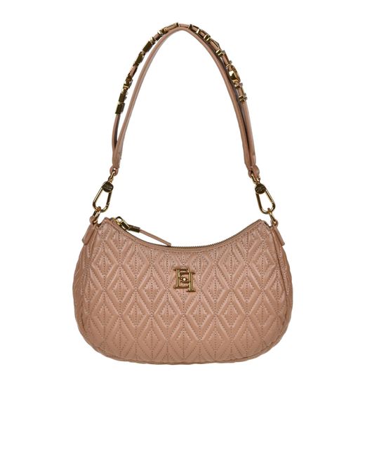 Borsa in ecopelle trapuntata di Elisabetta Franchi in Brown