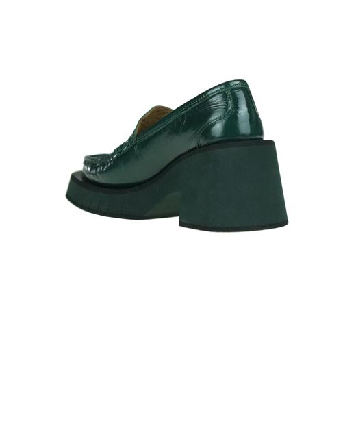 Paloma Barceló Green Odele Heeled Mocassins