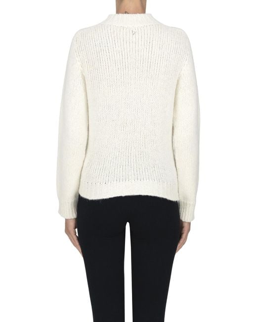 Dondup White Turtleneck Boxy Pullover