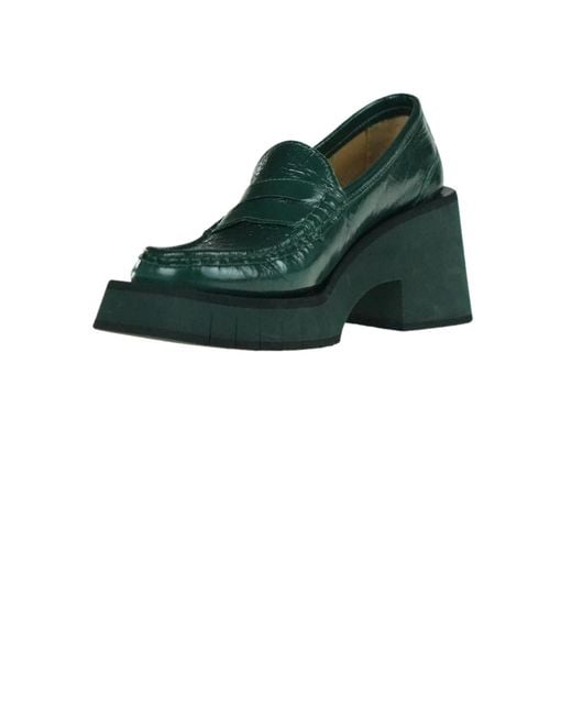 Paloma Barceló Green Odele Heeled Mocassins