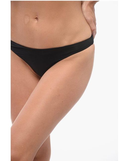 Nike Black Swim Solid Color Bikini With Printed Logo