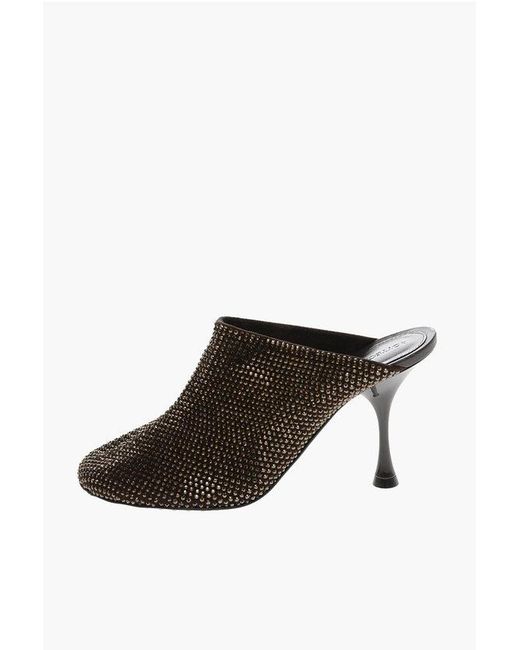 Bottega Veneta Multicolor Round-Toe Mules Courtney With All-Over Rhinestones, 9Cm Heel