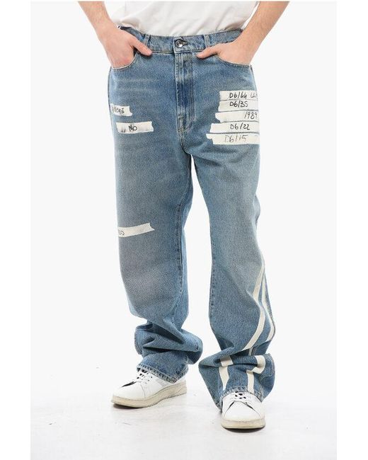 1989 STUDIO Blue Slim-Fit Straight-Leg Jeans Printed 26Cm for men