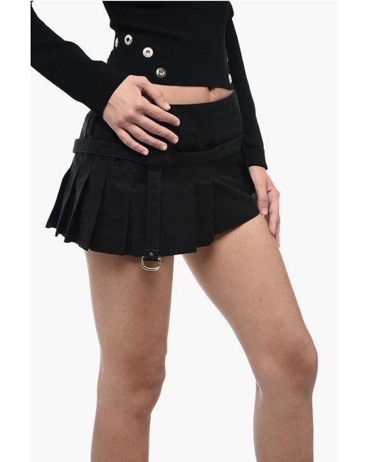 Off-White c/o Virgil Abloh Black Pleated Cargo Mini Skirt With Buckles Detail