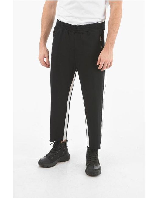 Neil Barrett Black Low-Waisted Loose Fit Pants With Contrasting Side Band for men
