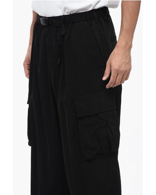 Gramicci Black Wide Leg Nylon Cargo Pants for men