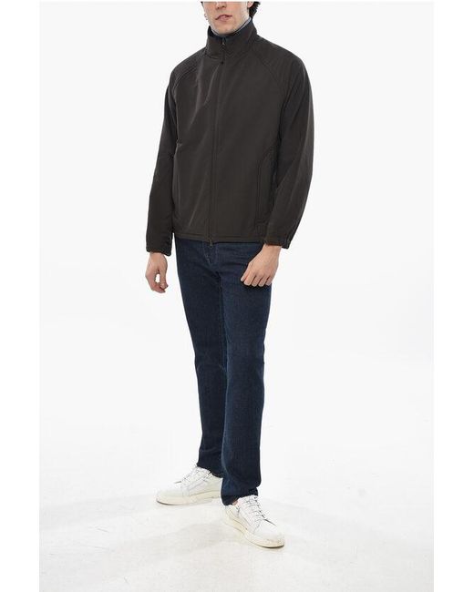 Hiking Patrol Black Solid-Colored Windbreaker Soft Shell With Fleece Lining for men