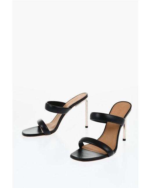 Off-White c/o Virgil Abloh Black Leather Allen Sandals With Heel 11 Cm