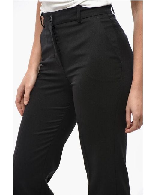 P.A.R.O.S.H. Black Wool Stretch Liliuxy Pants