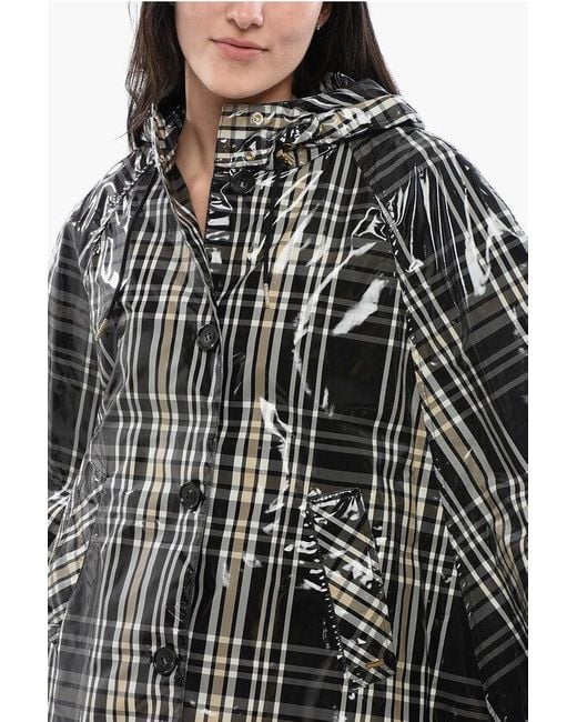 Woolrich Black Checkered Hawthorn Raincoat